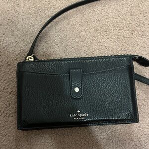 Kate Spade Black Leather Wallet Crossbody